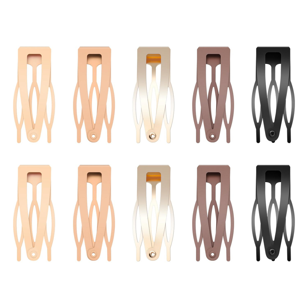 Sightor 10 Pcs Double Grip Hair Clips, Metal Snap Hair Clips Hair Barrettes