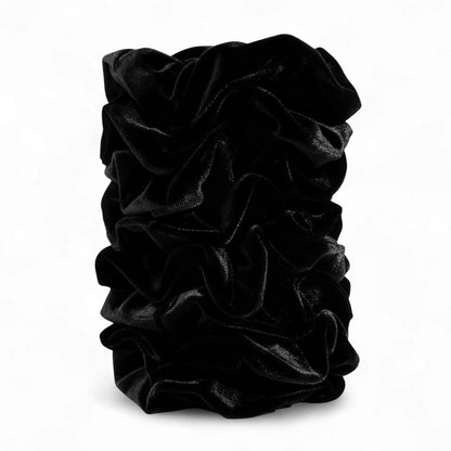 Satin Scrunchies for Women – 8PCS Black Silk Hair Ties – No Crease, Frizz-Free, Gentle Elastic Hair Bands for Thick & Thin Hair, Soft & Stylish Hair Accessories Gifts