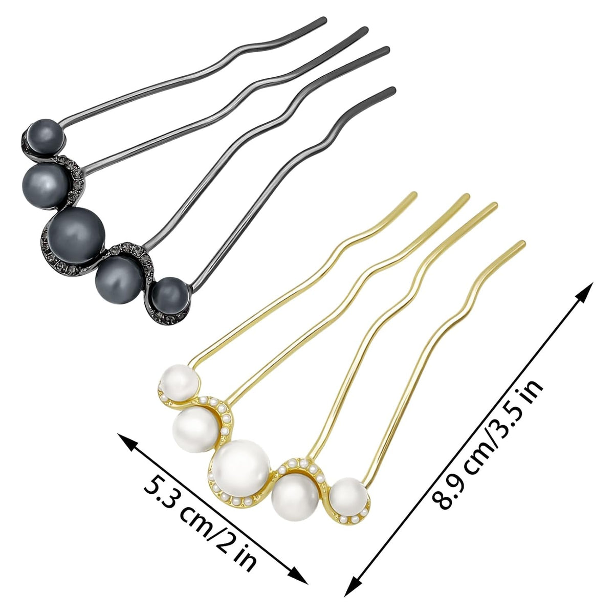 Decorative Side Hair Combs for Women, Pearl French Twist Hair Pins