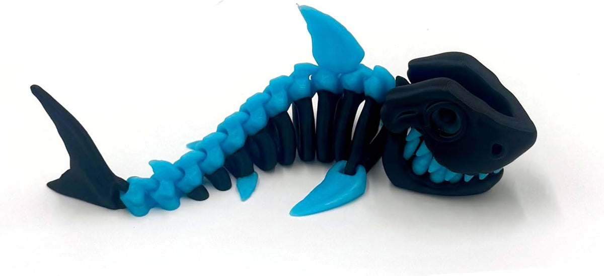 3D Printed Shark Glow in the Dark Red, Blue, or Green (Red)