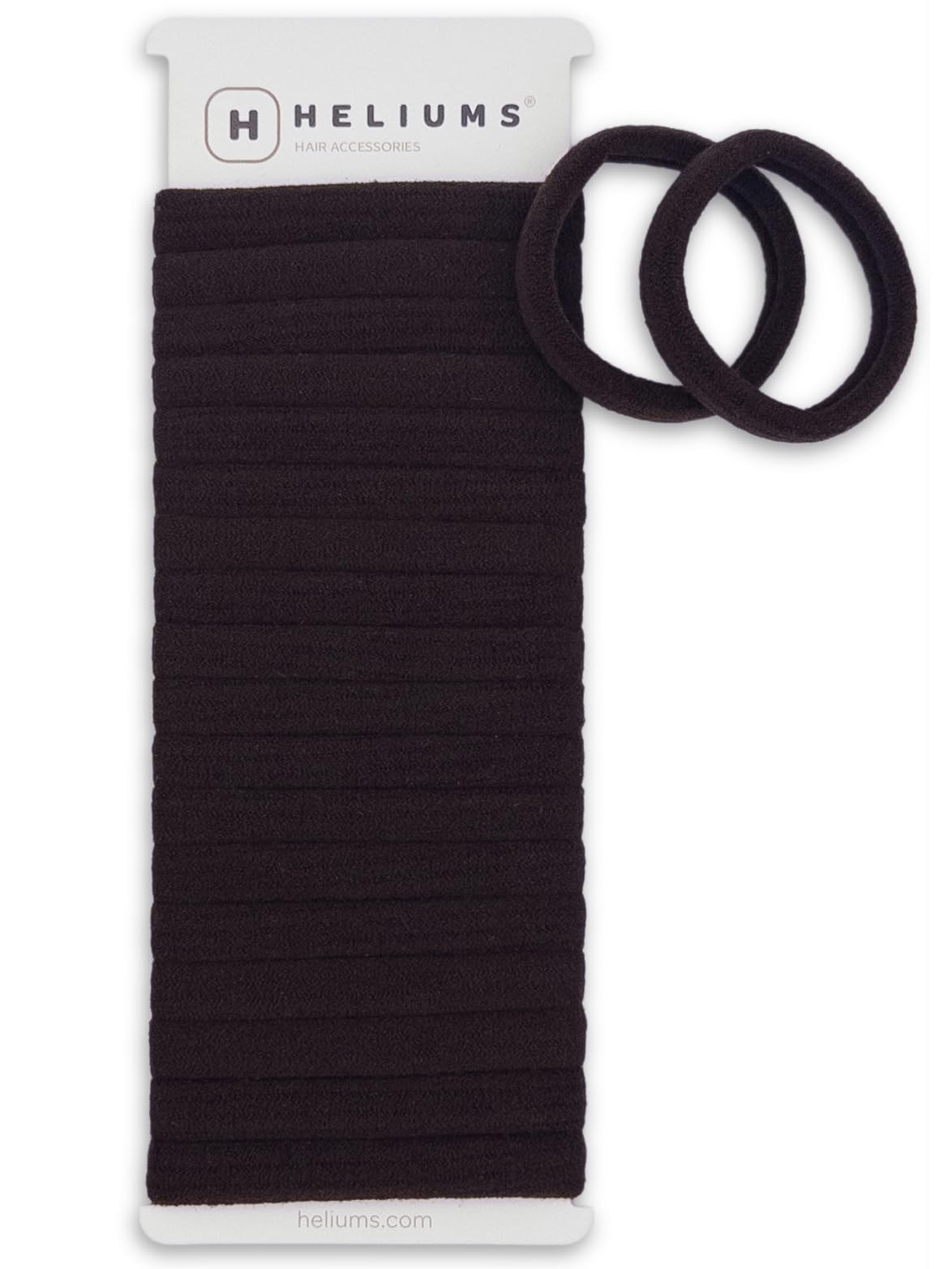 Heliums Soft Hair Ties - No Damage Seamless Nylon Fabric Bands, Stretchy Ponytail Holders for Thin & Thick Hair - Standard 1.5 Inch, Neutrals, 20 Pack