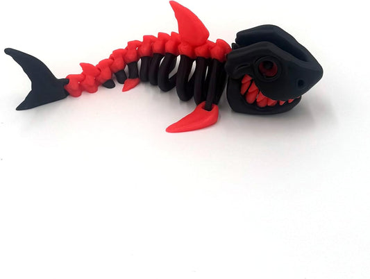 3D Printed Shark Glow in the Dark Red, Blue, or Green (Red)