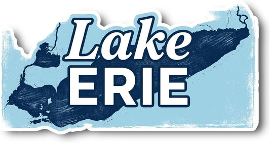 Lake Erie Sticker | Vintage Poster Style Decal for Water Bottles, Laptops, Travel, Outdoor, Home Decor [PTOP]