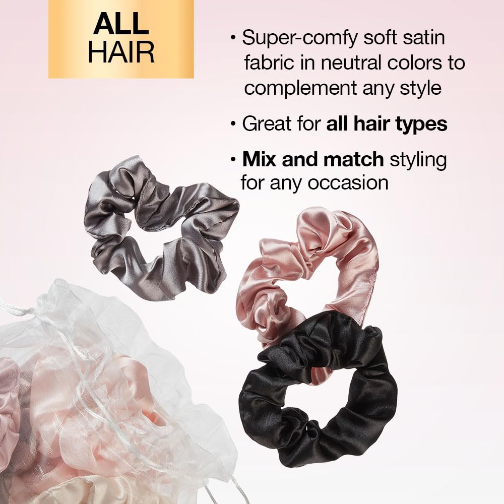 Scunci by Conair Scrunchie Hair Ties, Nylon Silk Design, 20-Count