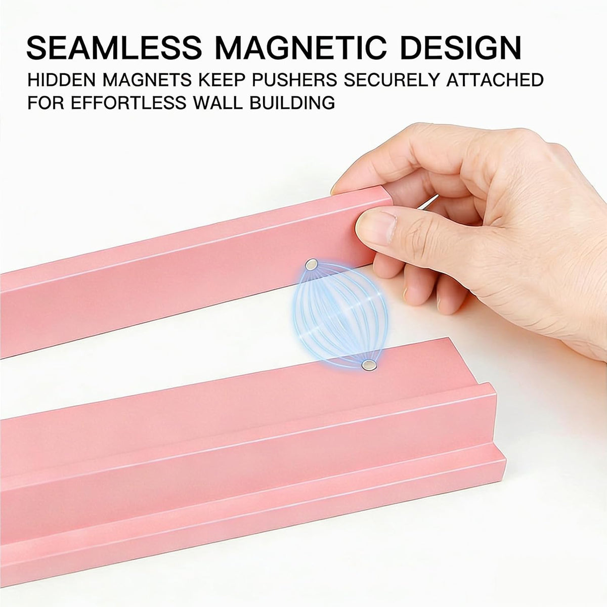 Pink Mahjong Racks with Magnetic Pushers, Set of 4, 17.3" Wooden