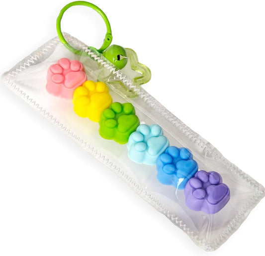Handmade Rainbow Cat Paw Taba Squishy - Mini Bag Charm Fidget Toy (Cat Paw)