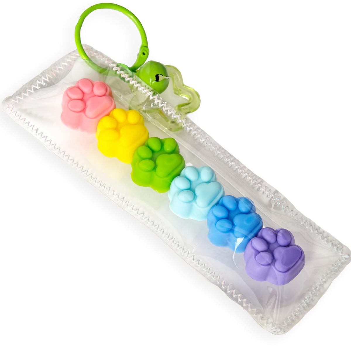 Handmade Rainbow Cat Paw Taba Squishy - Mini Bag Charm Fidget Toy (Cat Paw)
