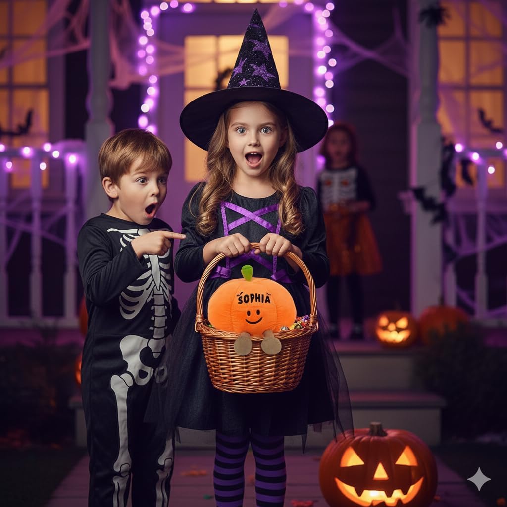Custom Halloween Pumpkins With Name, Personalized Halloween Pumpkin Stuffed Animal, Cute Fall Stuffed Animals Pumpkin Plush Toy for Boys Girls Kids Teens Toddlers Adults, Pumpkins Decor Plushies 2025