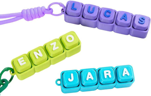 Custom Keyboard Fidget Toy Personalized Name Clicker Keychain with Lanyard