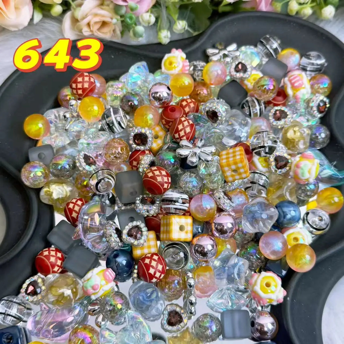 [Buy 1 Get 1 Sample] Rainbow-Daily New Arrivals |Acrylic Bead Mix for DIY Craft Beadable Pen Bracelets Phone Charms Necklaces Versatile Use