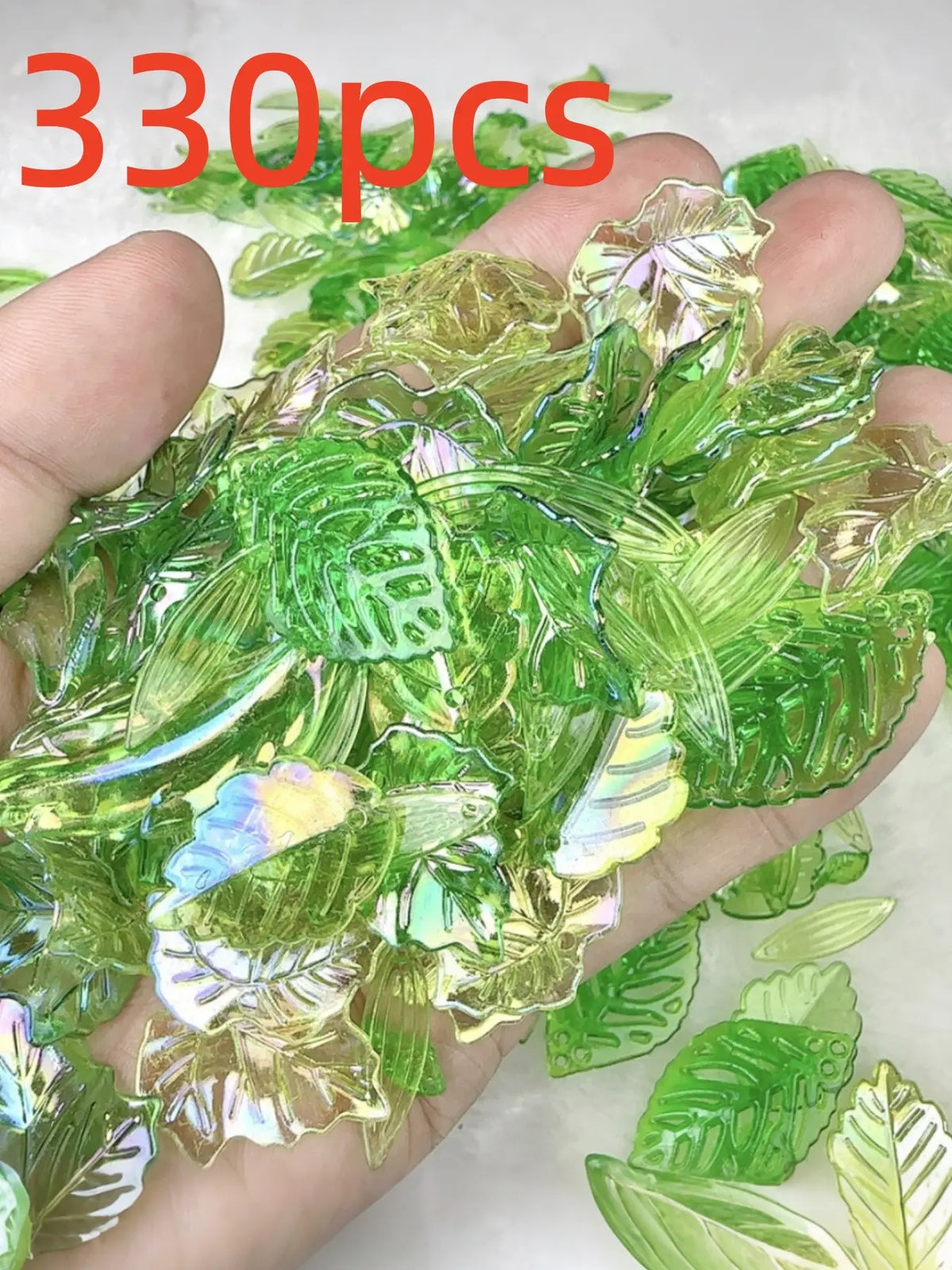 330pcs Acrylic Leaf Beads, Curved Leaf Pendants, Bead, DIY Jewelry Making Accessories, Keychain, Bracelet, Necklace, Earrings, Jewelry Making Supplies