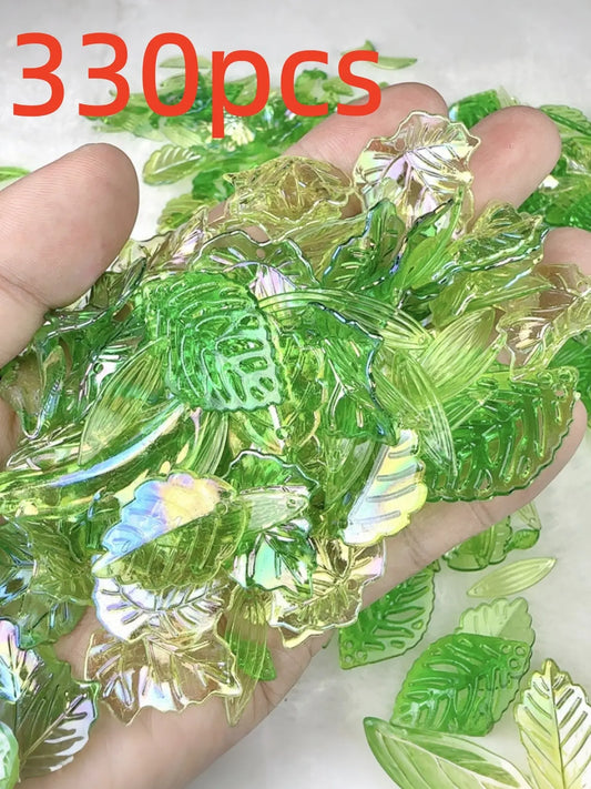 330pcs Acrylic Leaf Beads, Curved Leaf Pendants, Bead, DIY Jewelry Making Accessories, Keychain, Bracelet, Necklace, Earrings, Jewelry Making Supplies
