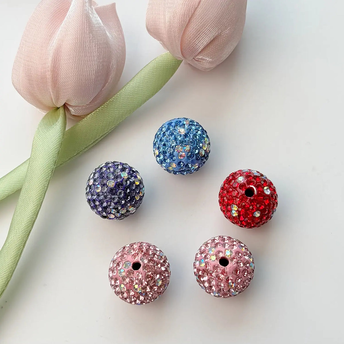 5pcs Rainbow Heart Drill Beads, DIY Jewelry Making Supplies, Fashionable Craft Materials, Mixed Colors, Trendy Accessories Kit, Beads For Jewelry Making