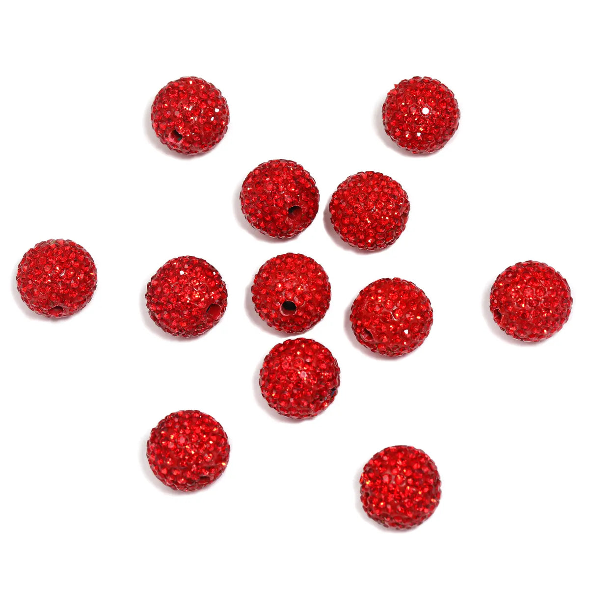 B57 Handmade Polymer Clay Round Straight-Hole Drill Balls - DIY Beading Material for Jewelry Lovers, Charms Making, DIY Craft Embellishments, Beads and Accessories, Rhinestone Beads