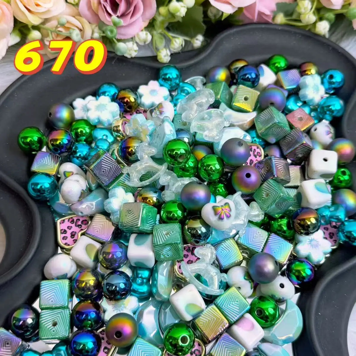 [Buy 1 Get 1 Sample] Rainbow-Daily New Arrivals |Acrylic Bead Mix for DIY Craft Beadable Pen Bracelets Phone Charms Necklaces Versatile Use