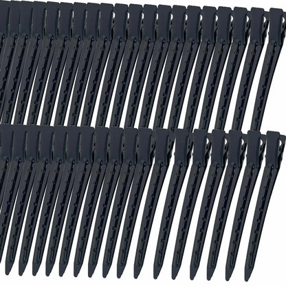 40 count 3.5 Inch Duck Billed Clips,Metal   Hair Clips with Holes for Styling, Coloring, Thick Hair Rollers, Salon Use, Clips for Women for Thick Hair & Thin Hair,