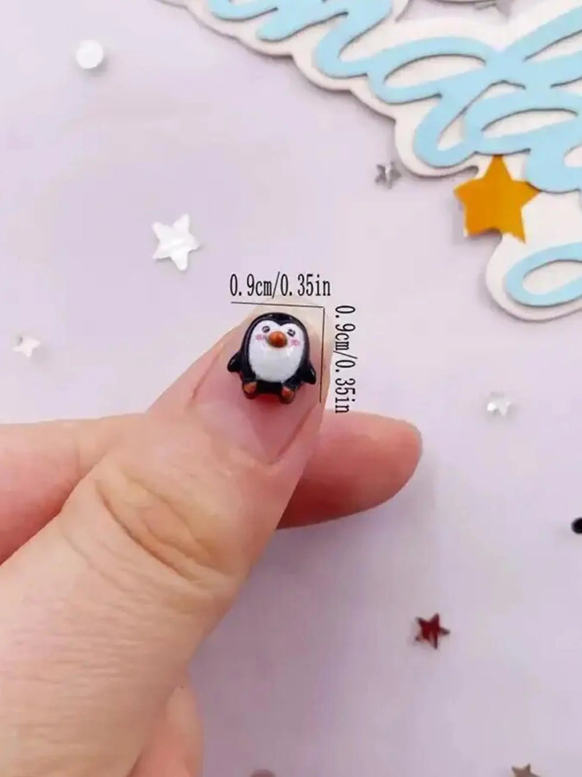 50pcs, mini resin penguin series flat back stone figurines DIY with Charms, Crafts wedding scrapbook nail accessories, scene decoration, holiday decoration, home decoration, Christmas decoration