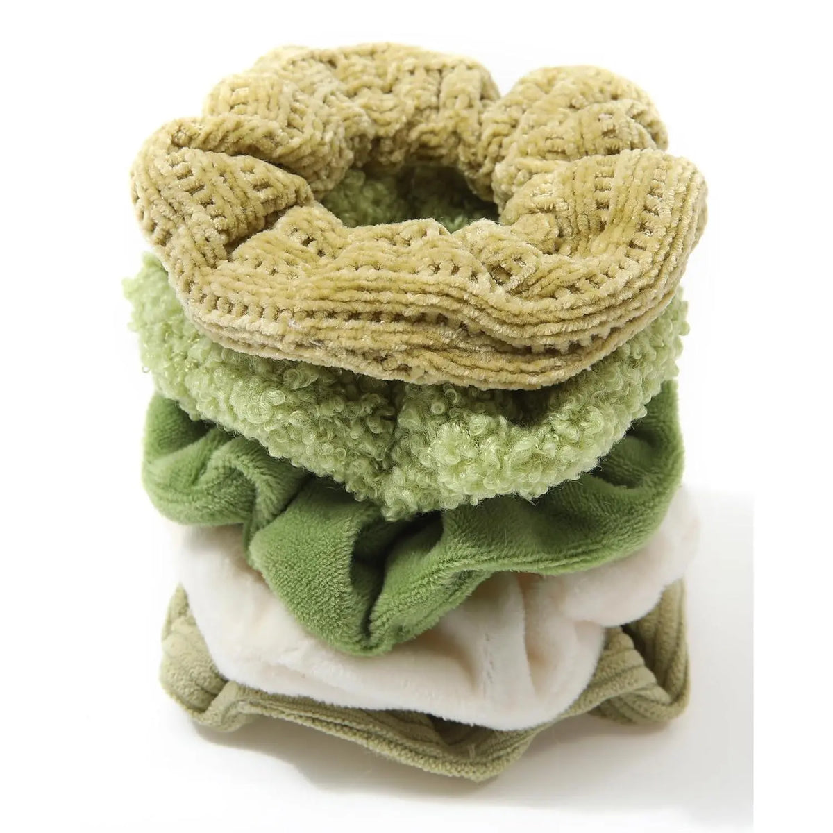 5 count Furry Scrunchies Elastic Hair Scrunchies for Women and Girls