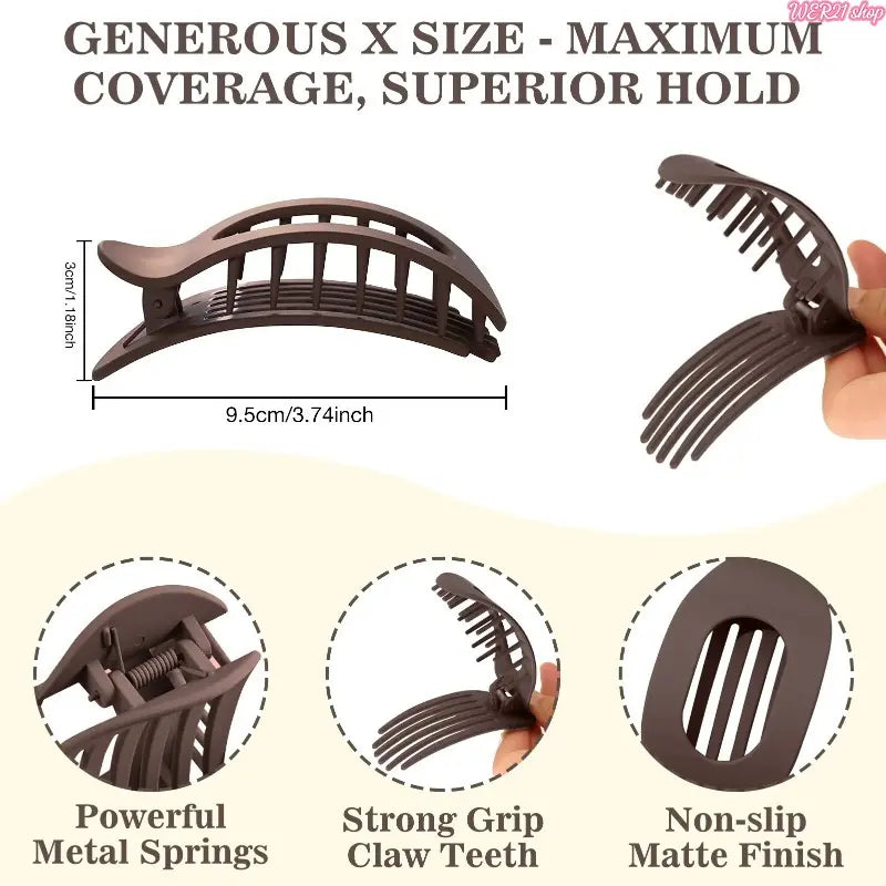 6 Pack No-Crease Flat Hair Clips for Women Girls, Strong Hold Matte Styling Claw Clips, Hair Accessories Fit Thick Thin Hair for Work Party Hairstyling