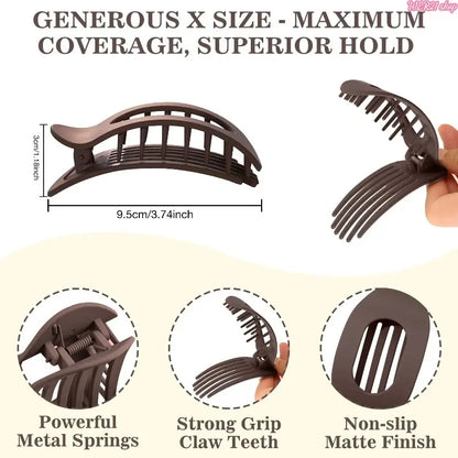 6 Pack No-Crease Flat Hair Clips for Women Girls, Strong Hold Matte Styling Claw Clips, Hair Accessories Fit Thick Thin Hair for Work Party Hairstyling