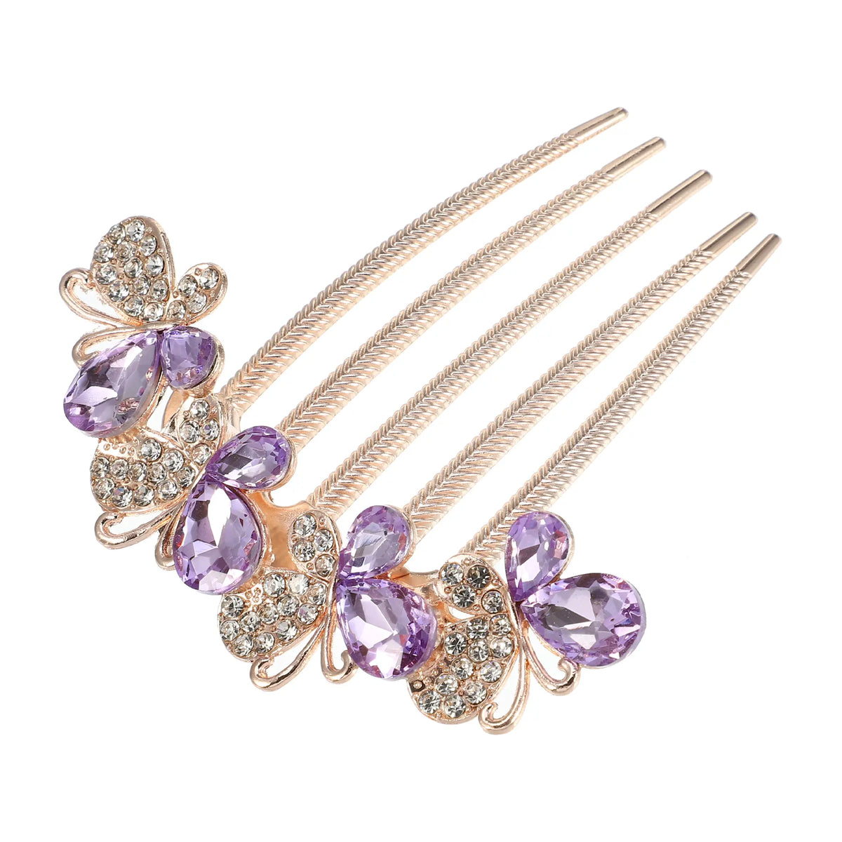VOCOSTE Women's Rhinestone Inlaid Flower Hair Comb Hairpin Hair Accessory Side Comb Clips Rhinestone Head Pieces