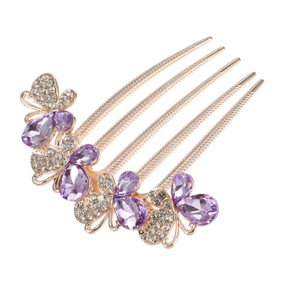 VOCOSTE Women's Rhinestone Inlaid Flower Hair Comb Hairpin Hair Accessory Side Comb Clips Rhinestone Head Pieces