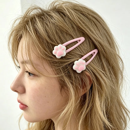 14Pcs Y2K Cartoon Hair Accessories Set, Side Barrettes in Bone, Star, Cat Paw, Fishbone and More Shapes