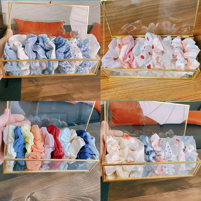 20/30/40Pcs Plaid Scrunchies Bulk Set, Preppy Style Fabric Hair Ties, Cute Girls Daily Hair Accessories, Wholesale Hair Bands for School, Party and Vendor Stall Supplies