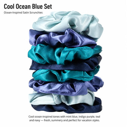 8-Pack Satin Hair Scrunchies, 100% Polyester, Soft Silky Hair Ties, Non-Damaging, Morandi Pastel Hair Accessories（Pre-Order）