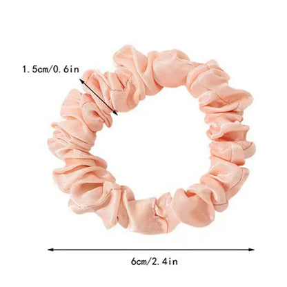 Women's 60Pcs/Pack Polyester Seamless Smooth Mini Thin High-Elasticity Scrunchies - Elastic Hair Accessory for Boho Hair, Messy Buns, Christmas & Daily Wear