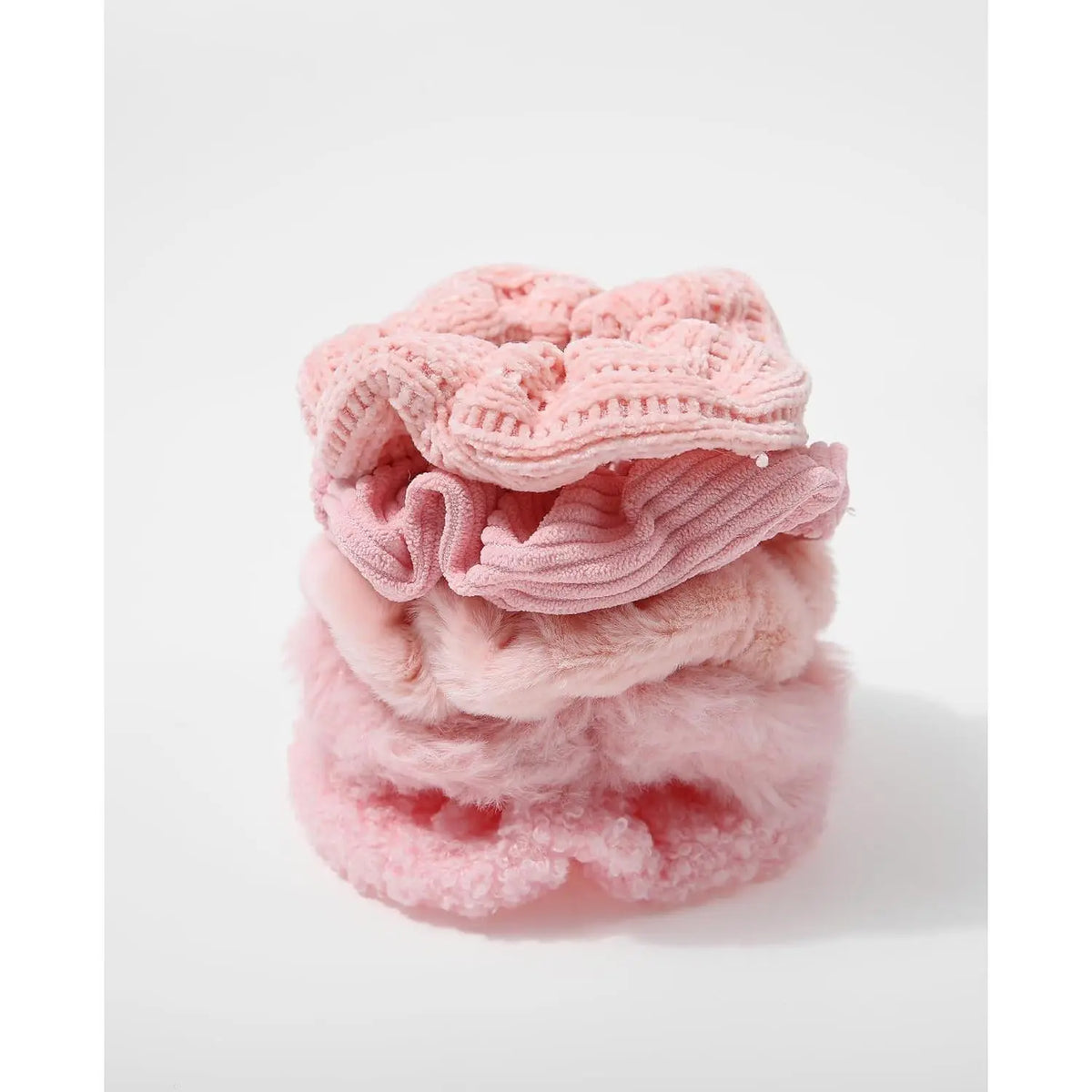 5 count Furry Scrunchies Elastic Hair Scrunchies for Women and Girls