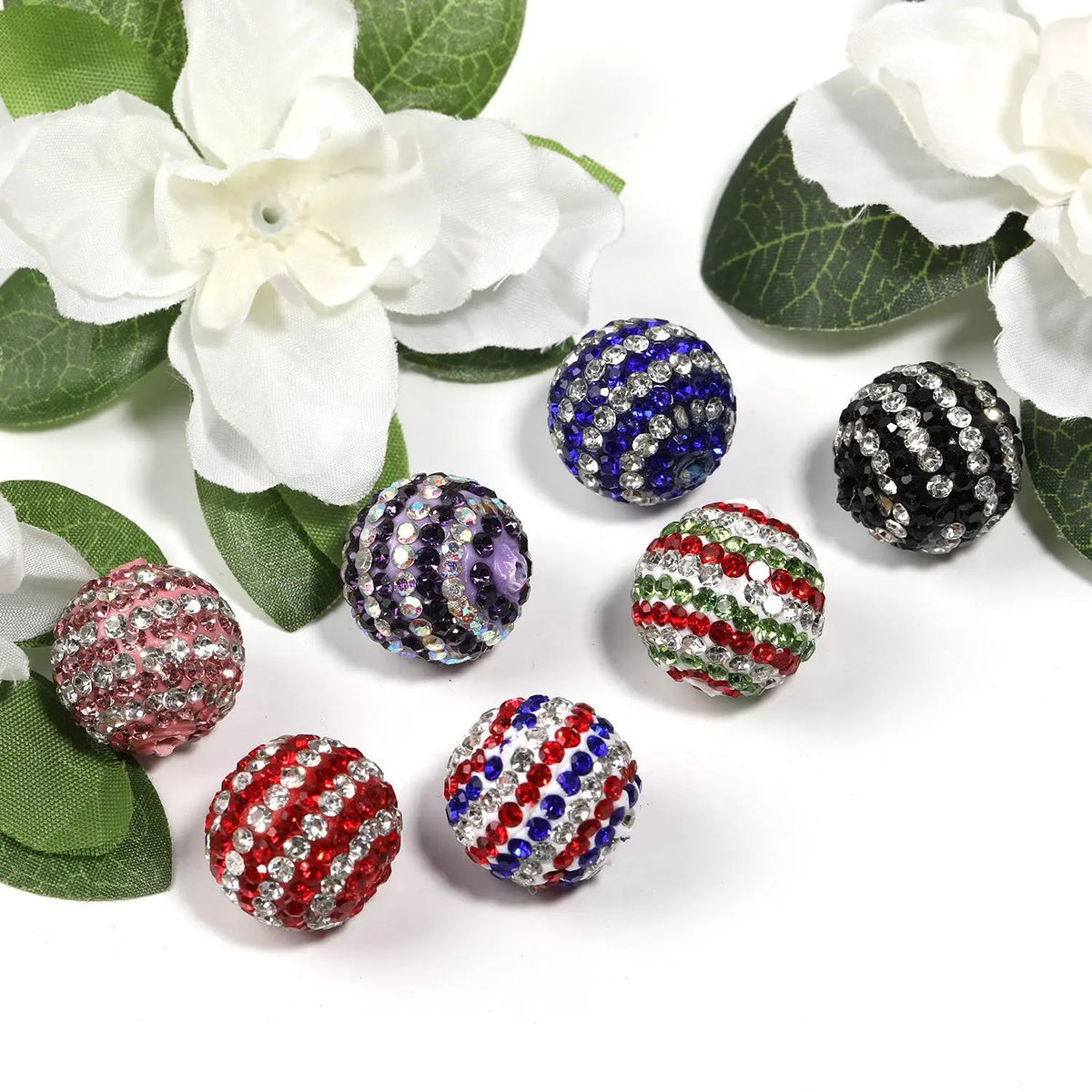 B57 Handmade Polymer Clay Round Straight-Hole Drill Balls - DIY Beading Material for Jewelry Lovers, Charms Making, DIY Craft Embellishments, Beads and Accessories, Rhinestone Beads