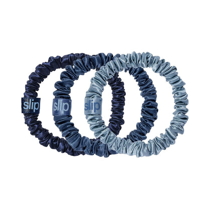 SLIP Silk Hair Ties, Basics Skinny Scrunchies, Set of 3 | Anti-Damage