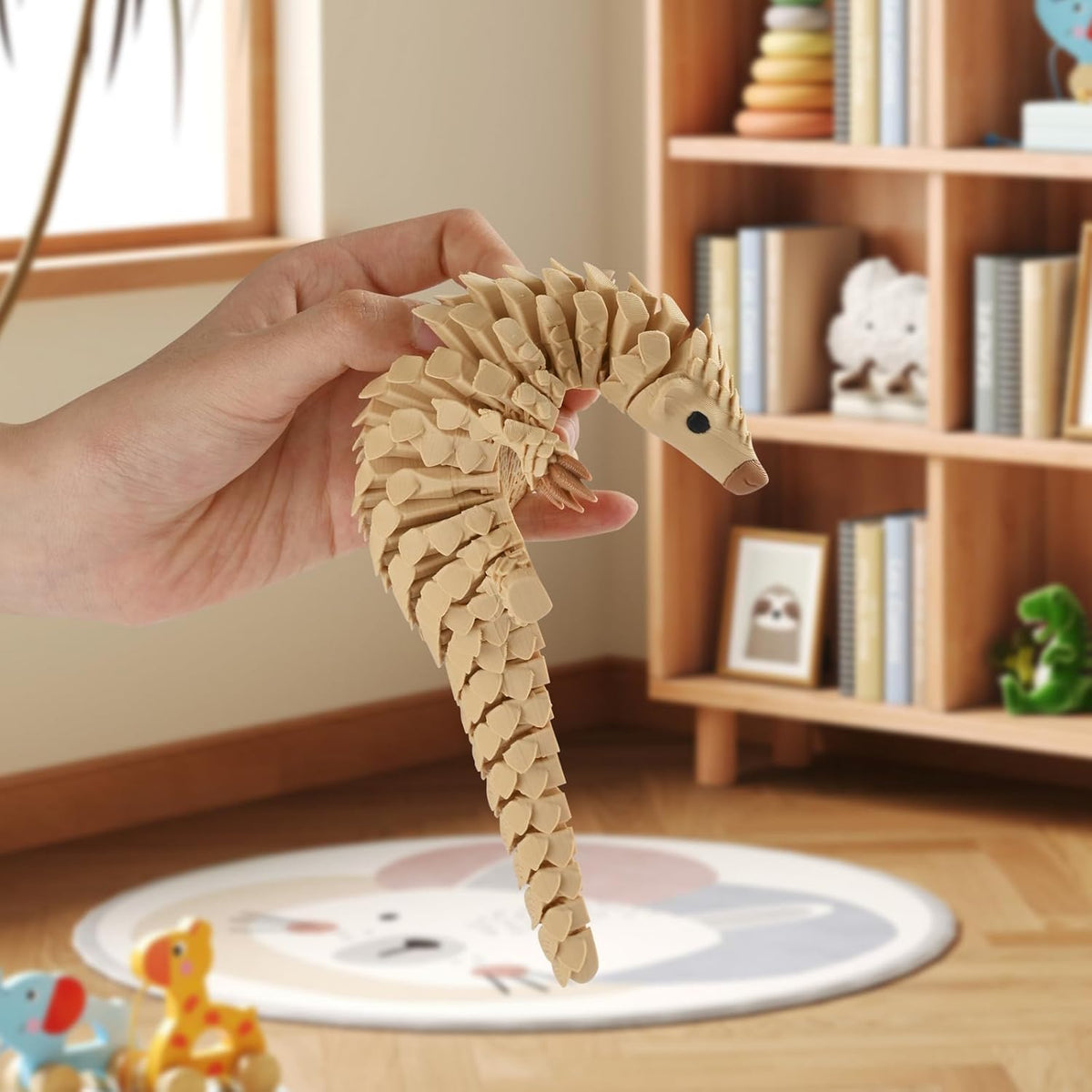 GemmiCho 3D Printed Animals, 7.68" Articulated Pangolin Toy, 3D Printed Toys for Stress Relief, Animals Figurines Fidget Pangolin Toys for Boys Kids Teen 5-7 4-6 8-12