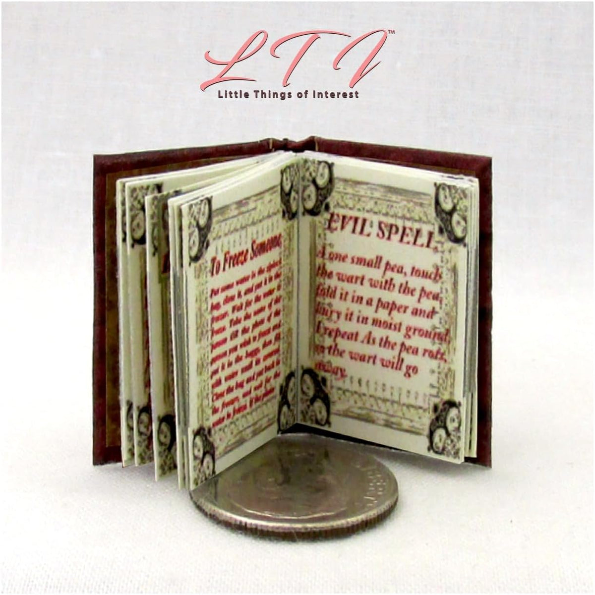Miniature Dollhouse Accessory 1/12 Scale Illustrated Readable Book Hocus Pocus Magic Book of Spells by Little Things of Interest