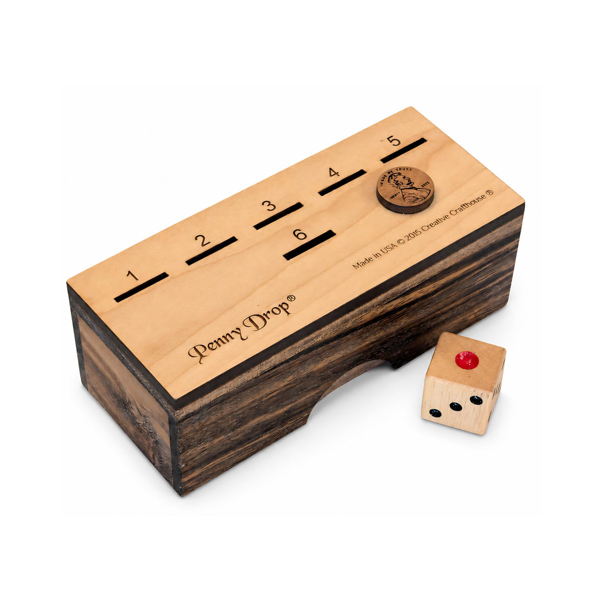Creative Crafthouse Penny Drop Game – Travel Edition, Compact Dice Game for Family Fun, Made in USA