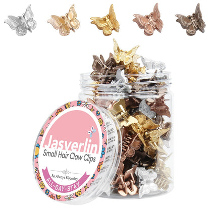 JASVERLIN Glitter Butterfly Hair Claw Clips, Y2K Hair Accessories 50 Pcs