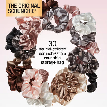 Scunci by Conair Scrunchie Hair Ties, Nylon Silk Design, 20-Count