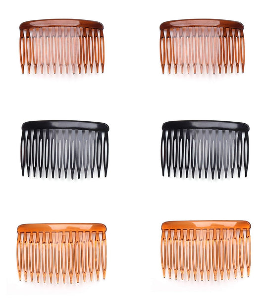 6 Pcs 14 Teeth Hair Side Comb Transparent Twist French Vintage Style Hair Clips Pins Accessories for Women Girls Bridal Wedding Veil Fine Hair