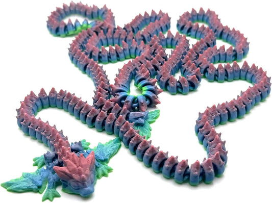 3D Printed Multi Color Giant Dragon 5'3" Long!