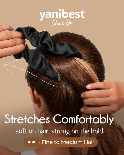 Yanibest 8 Pcs Satin Scrunchies - Silk Feeling Scrunchies Ponytail Holders