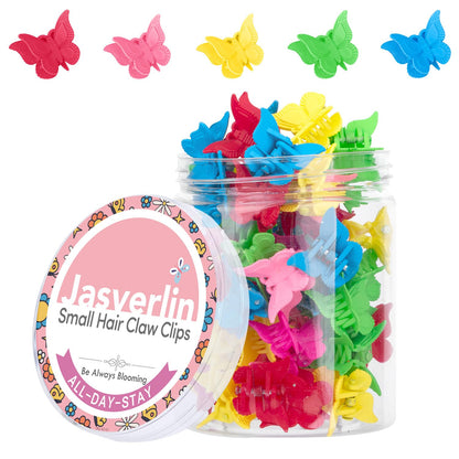 JASVERLIN Glitter Butterfly Hair Claw Clips, Y2K Hair Accessories 50 Pcs