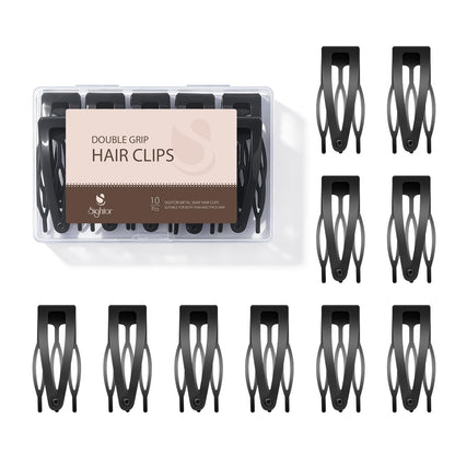 Sightor 10 Pcs Double Grip Hair Clips, Metal Snap Hair Clips Hair Barrettes