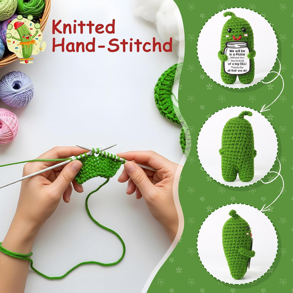 Gifts for Women Coworker Boss Retirement Gifts Handmade Crochet Pickle