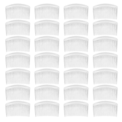 28 Pack Black Small Plastic Hair Side Comb With Long Teeth Hairpins Grips Barrettes Clamps Bows for Women Bridal Wedding Veil Decorative Headpiece French Twist Updo Bun Accessories