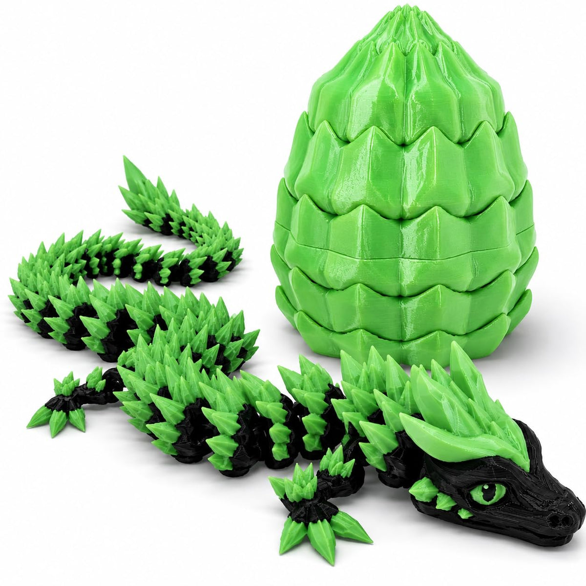 3D Printed Dragon Eggs – Mini Articulated Baby Dragon Toys Mystery 3D Dinosaur Eggs Set for Kids & Adults Fantasy Desk Decor & Collectible Gifts (Blue Egg)