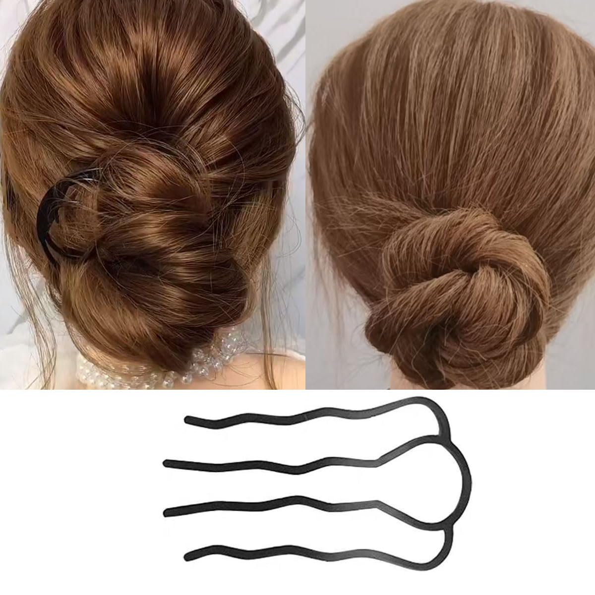 8 Piece Metal Hair Fork Clip Hair Side Combs Hair Pins Buns Updo U-Shape French Twist Hair Styling Tool Accessories for Women and Girls Christmas