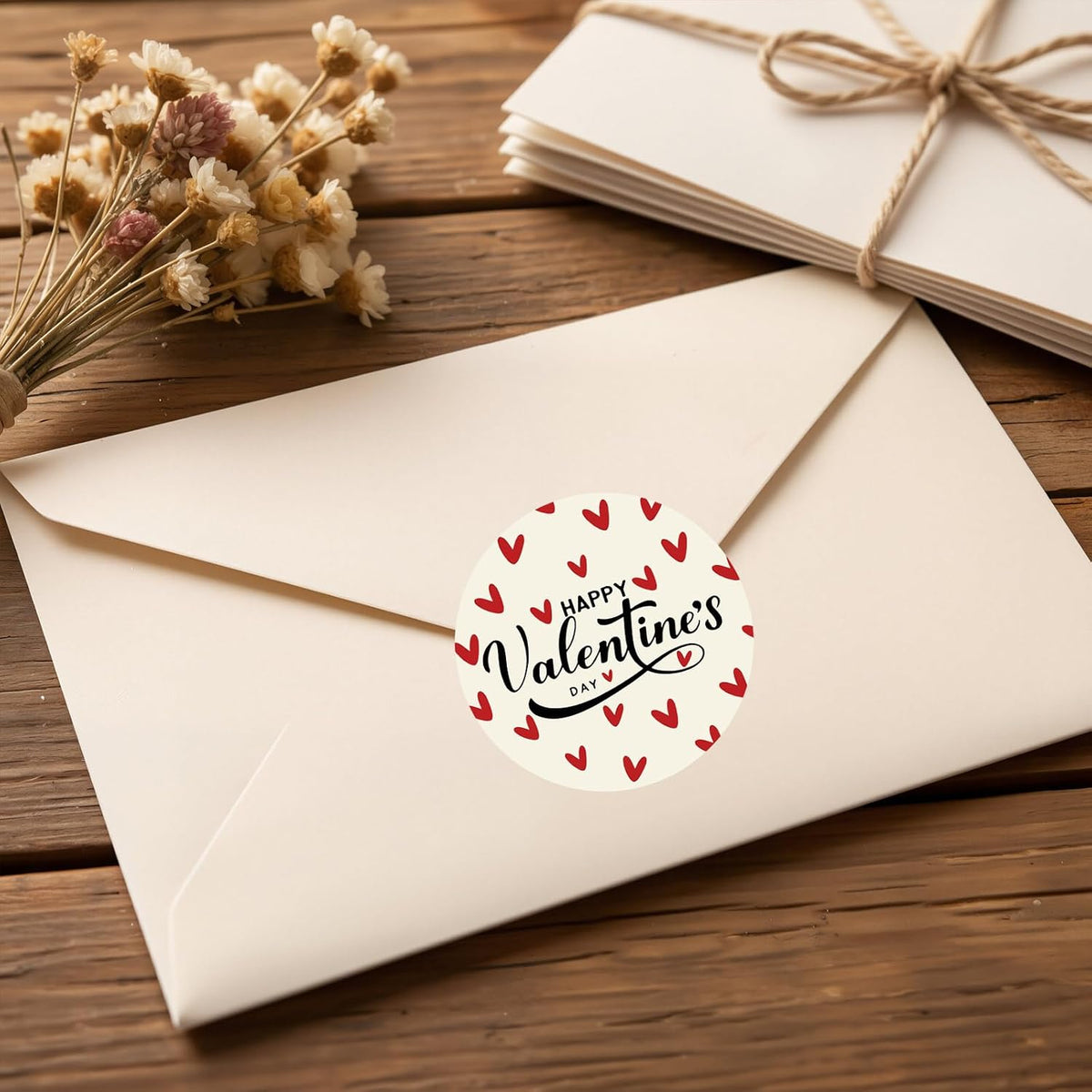 Valentine’s Day Stickers 120Pcs, 2 Inch Round Heart Labels for Kids Classroom Exchange, Happy Valentine’s Day Self-Adhesive Stickers for Treat Bags, Cards, Gifts & Party Favors
