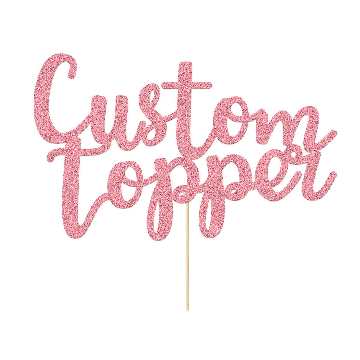 EDSG 30 Pack Bows Custom Cake Topper, Personalized Double Sided Glitter Cake Topper with Any Text Numbers, 11 Colours for Birthday Wedding Anniversary Graduation Baby Shower (with 30 Pcs Black Bow)