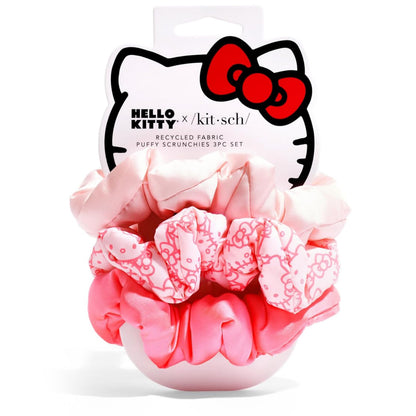 Kitsch Ultra-Petite Satin Scrunchies for Women - Cherry Blossom, 5pcs